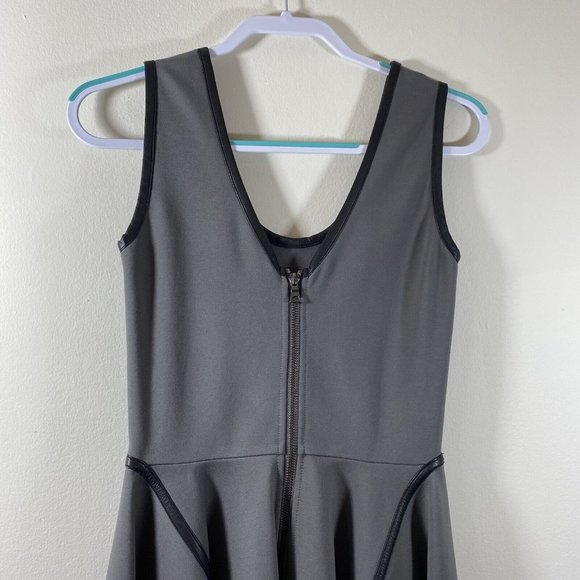 Mackage Collection Dress Size 4 Fit And Flare Exposed Zip Dress Leather Trim - Picture 4 of 7
